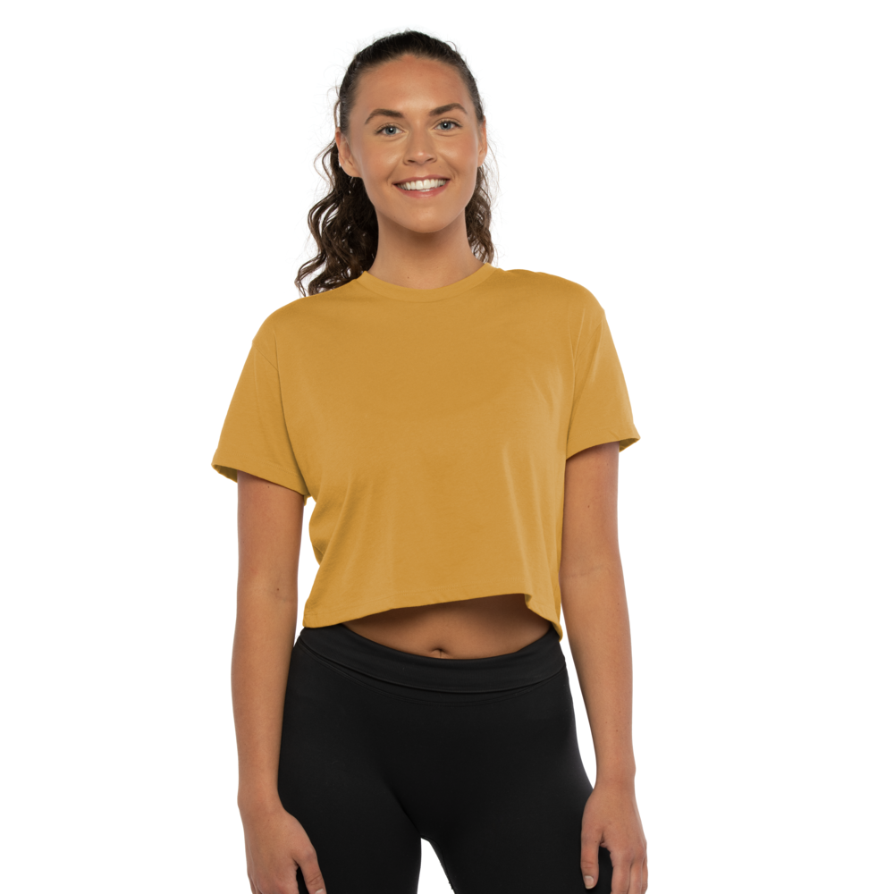 Inspired by the casual and cool vibe of Southern California, this crop has a modest cut and a length that hits just below the belly button with a finished hem and neck binding. This silhouette is perfect to elevate your everyday casual wear.