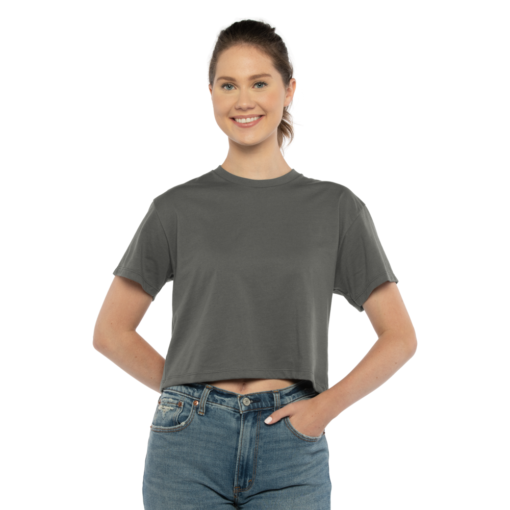 Inspired by the casual and cool vibe of Southern California, this crop has a modest cut and a length that hits just below the belly button with a finished hem and neck binding. This silhouette is perfect to elevate your everyday casual wear.