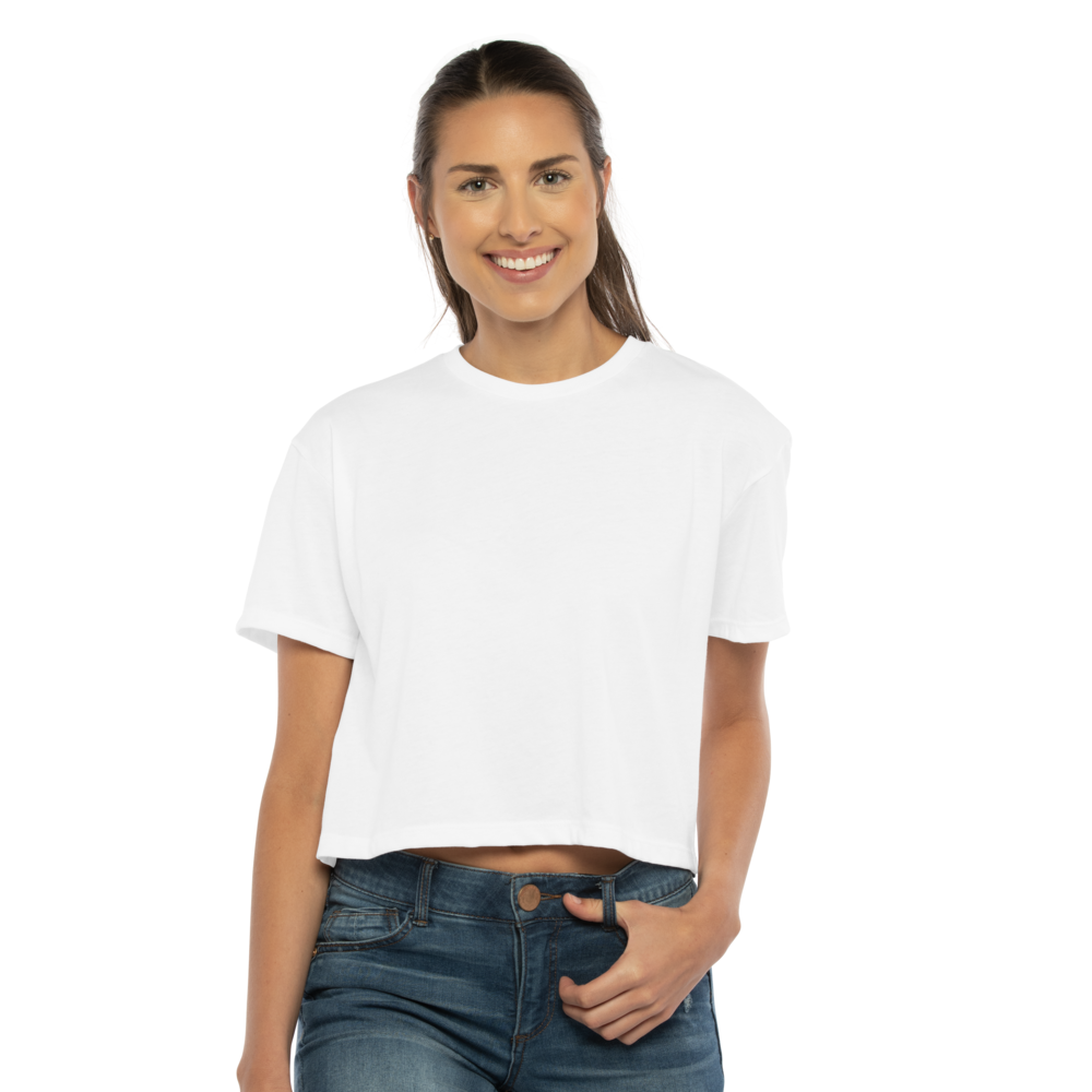 Inspired by the casual and cool vibe of Southern California, this crop has a modest cut and a length that hits just below the belly button with a finished hem and neck binding. This silhouette is perfect to elevate your everyday casual wear.