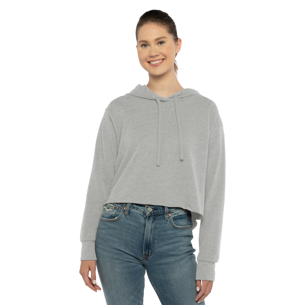 Streetwear inspired cropped hoodie with elevated softness from our buttery soft sueded face that offers smooth printability and comfort. Inside texture is made of our french terry fabric.