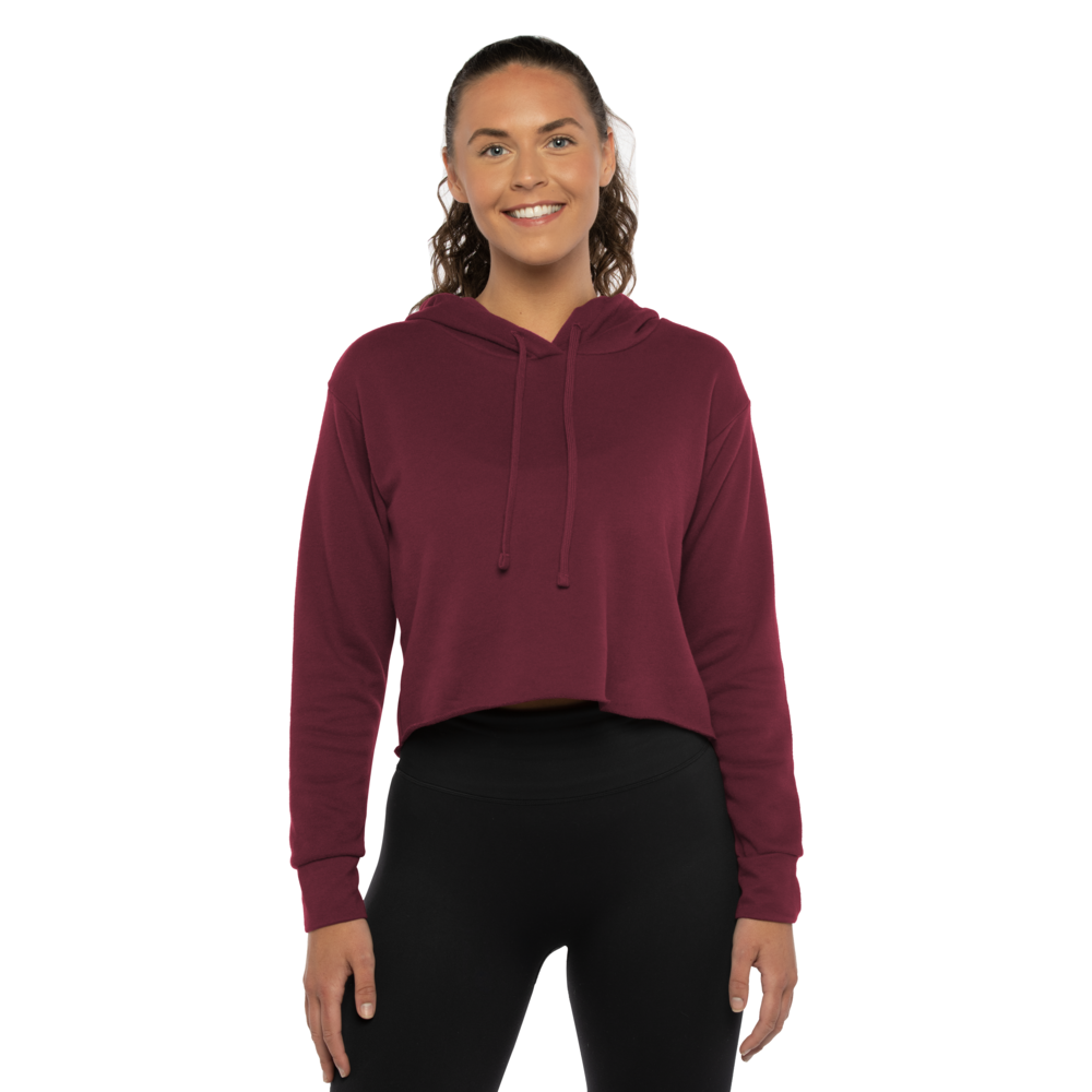 Streetwear inspired cropped hoodie with elevated softness from our buttery soft sueded face that offers smooth printability and comfort. Inside texture is made of our french terry fabric.