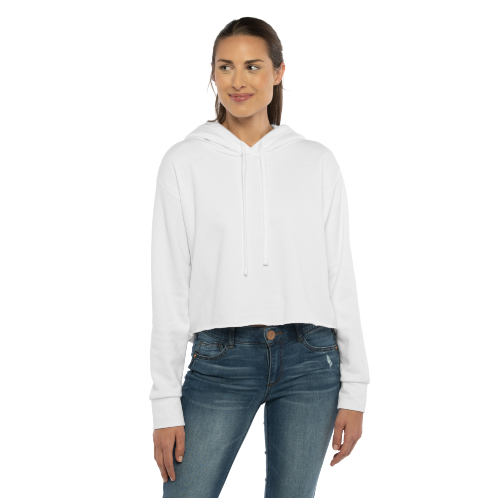 Streetwear inspired cropped hoodie with elevated softness from our buttery soft sueded face that offers smooth printability and comfort. Inside texture is made of our french terry fabric.