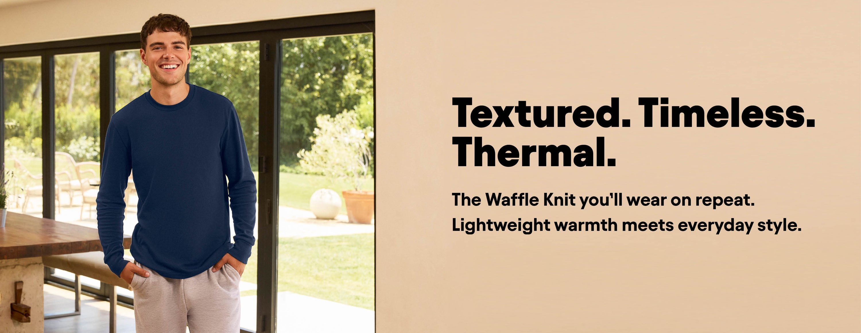 Unisex Thermal Long Sleeve - Heavyweight Waffle Knit Shirt