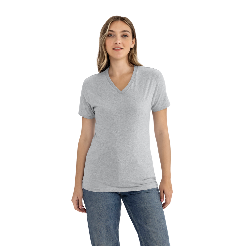 3200 Cotton V-Neck T-Shirt - Heather Gray | Next Level Apparel