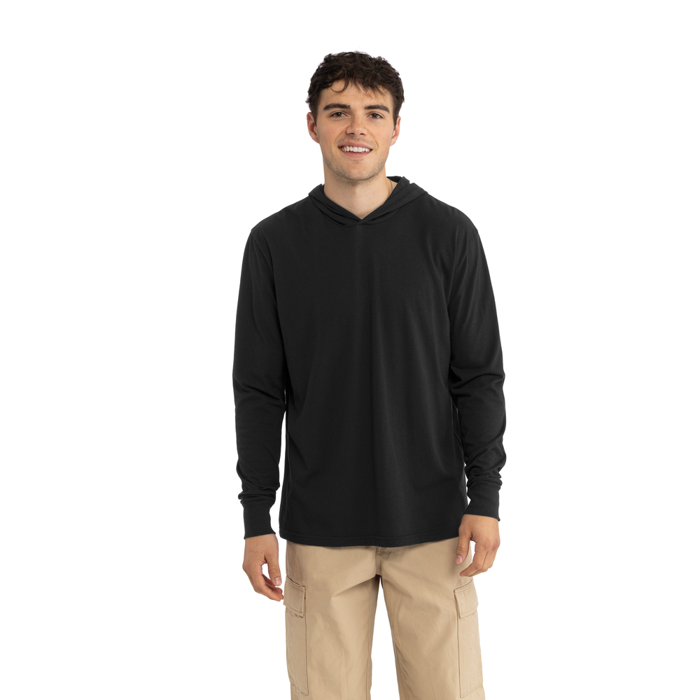 CVC Long Sleeve Hoodie Black | Next Level Apparel