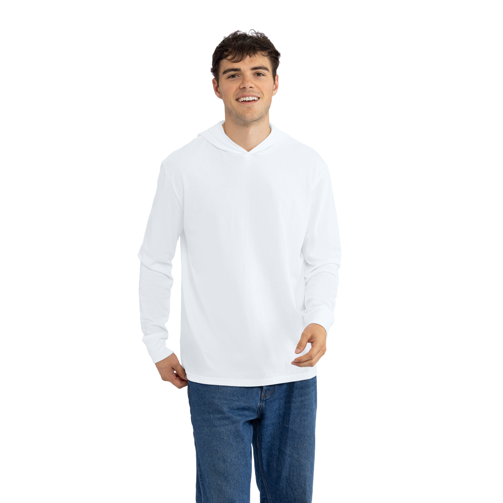 CVC Long Sleeve Hoodie White | Next Level Apparel
