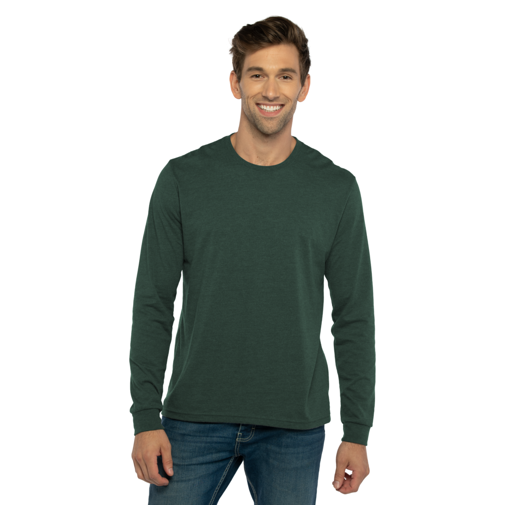 6411 Sueded Long Sleeve T-Shirt - Heather Forest Green | NLA