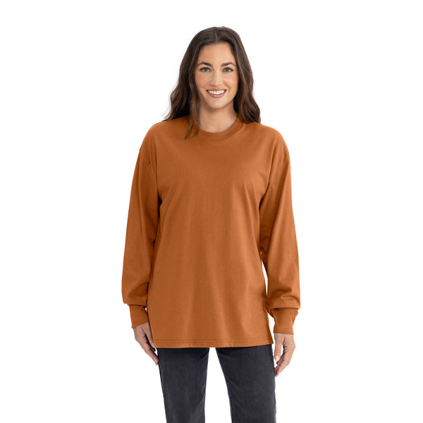 Introducing our Heavyweight Long Sleeve Ringspun Cotton T-Shirt: crafted for durability and comfort. Made from premium ringspun cotton, it offers unmatched softness. Versatile and timeless, it's an essential addition to any wardrobe.